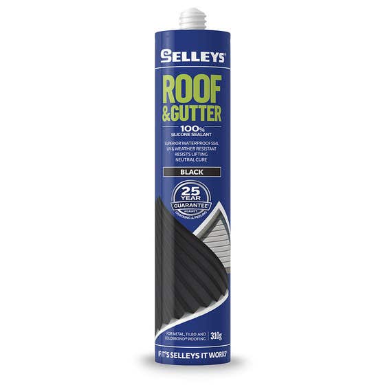 Silicone Roof Gutter Black 310g Selleys