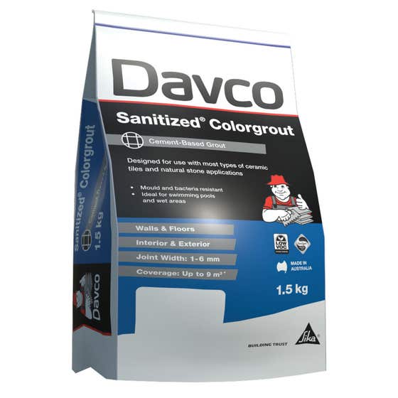 Grout Sanitized Colorgrout 01 White 1.5kg Davco