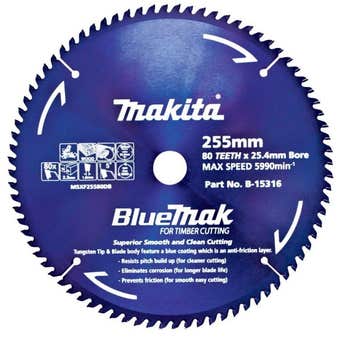 Blade Mitre Saw Bluemak 255mmx25.4X80T B-15316