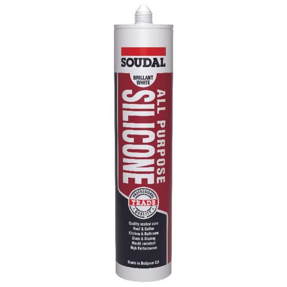 Silicone All Purpose Brilliant White 300ml Soudal