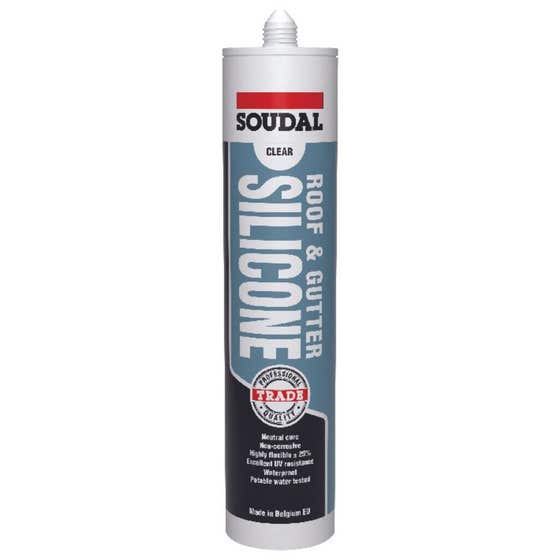 Silicone Roof Gutter Clear 300ml Soudal