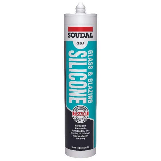 Silicone Glass Glazing Clear 300ml Soudal
