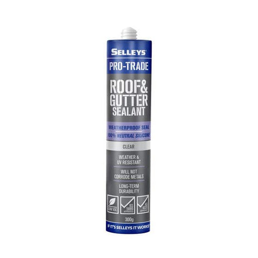 Silicone Roof Gutter Pro-trade Clear 300g Selleys