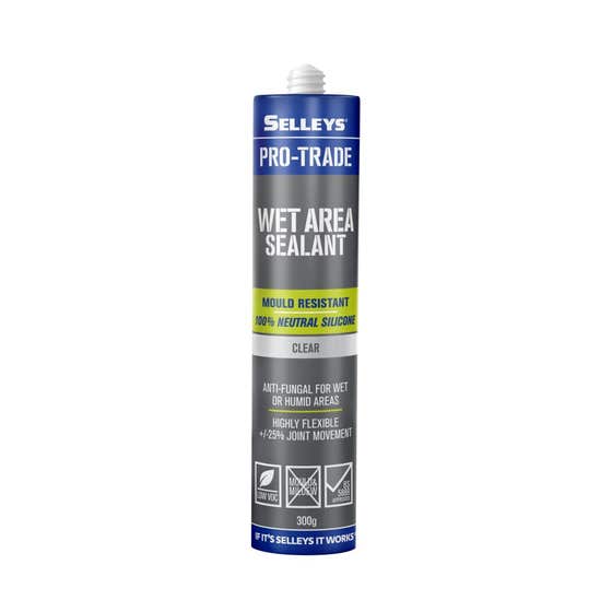 Silicone Wet Area Pro-trade Clear 300g Selleys