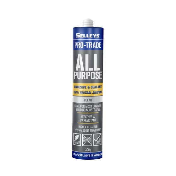 Silicone All Purpose Pro-trade Clear 300g Selleys