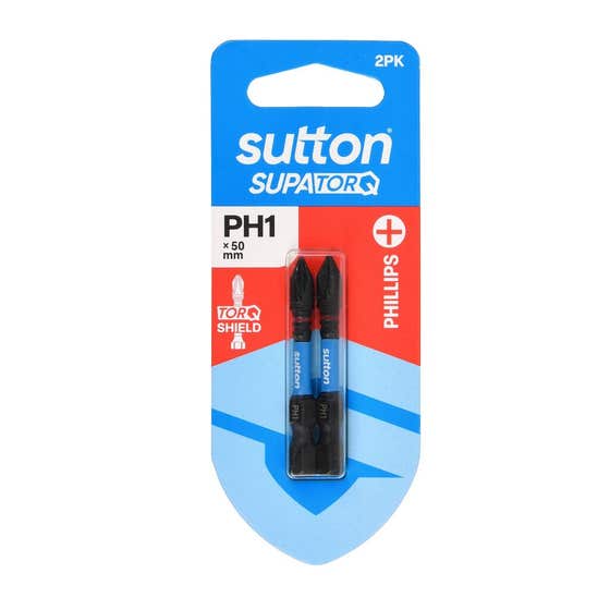 Bit Screwdriver S200 Supatorq PH1 50mm 2Pk Sutton