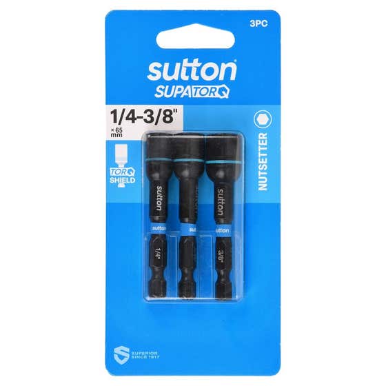 Bit Nutsetter S230 Supatorq Magnetic 1/4-3/8 65mm 3Pk Sutton