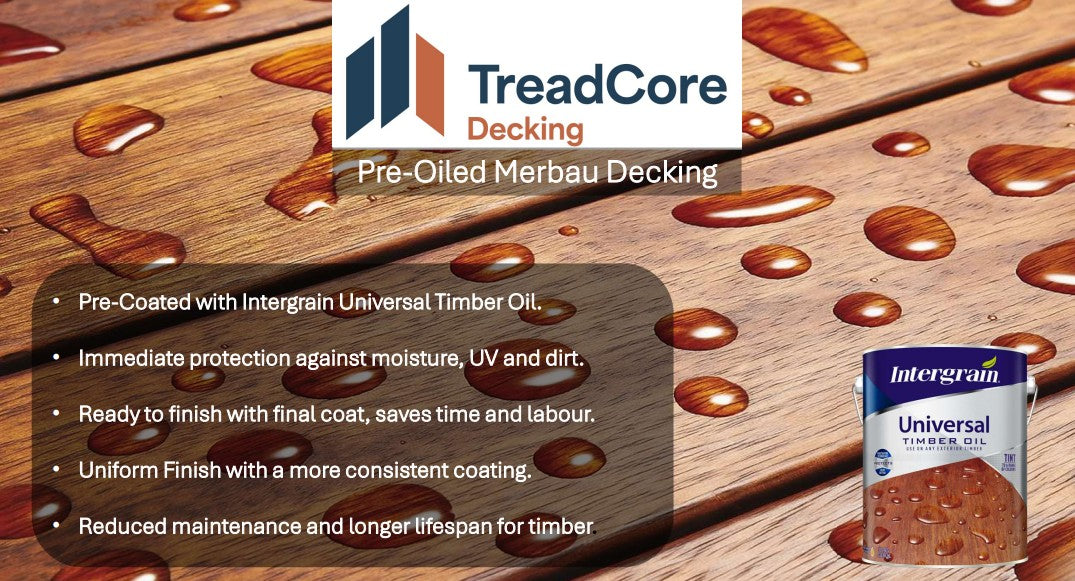 Decking Merbau Select KD 90/140x19mm Pre Oiled