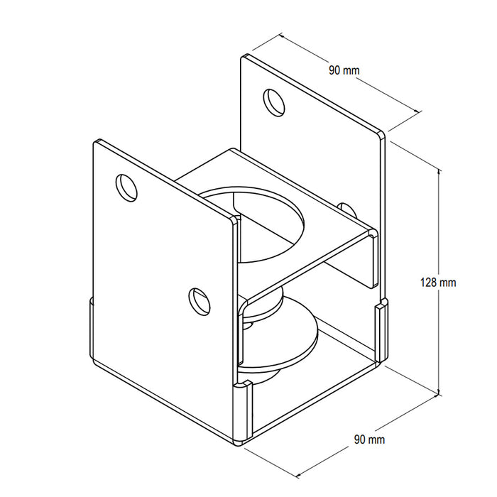 BOLT DOWN POST SUPPORT 90MM